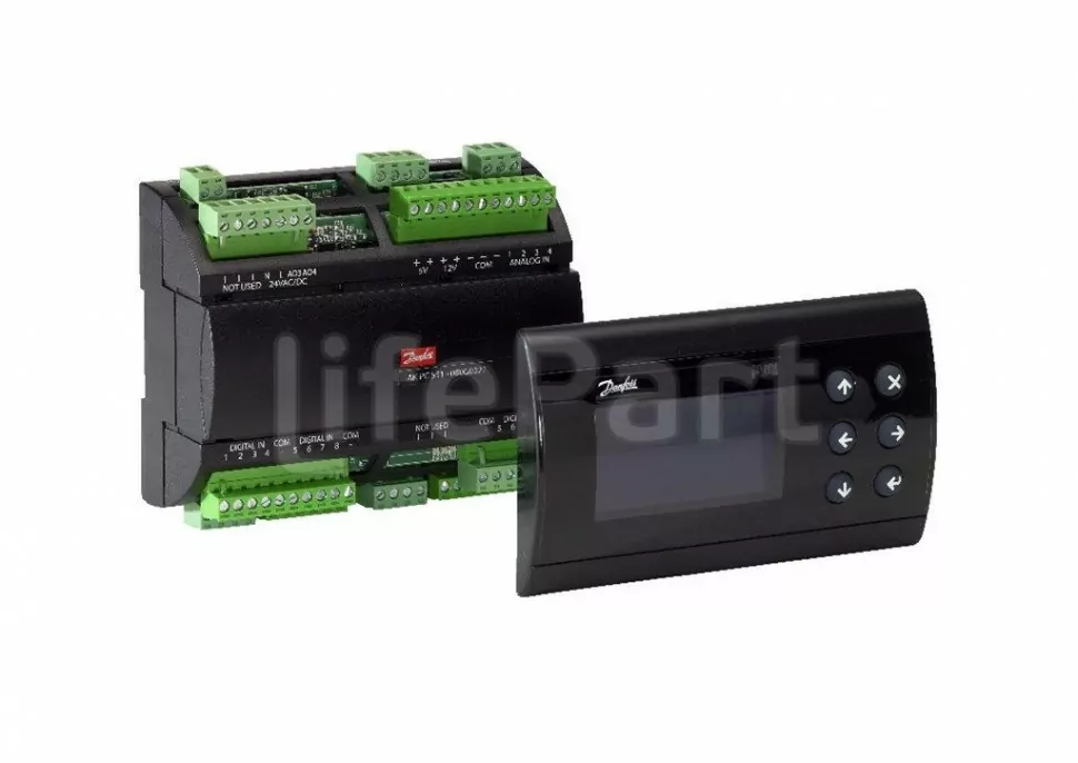 Программируемый контроллер Danfoss AK-PC 551 + Выносной дисплей Danfoss MMIGRS2