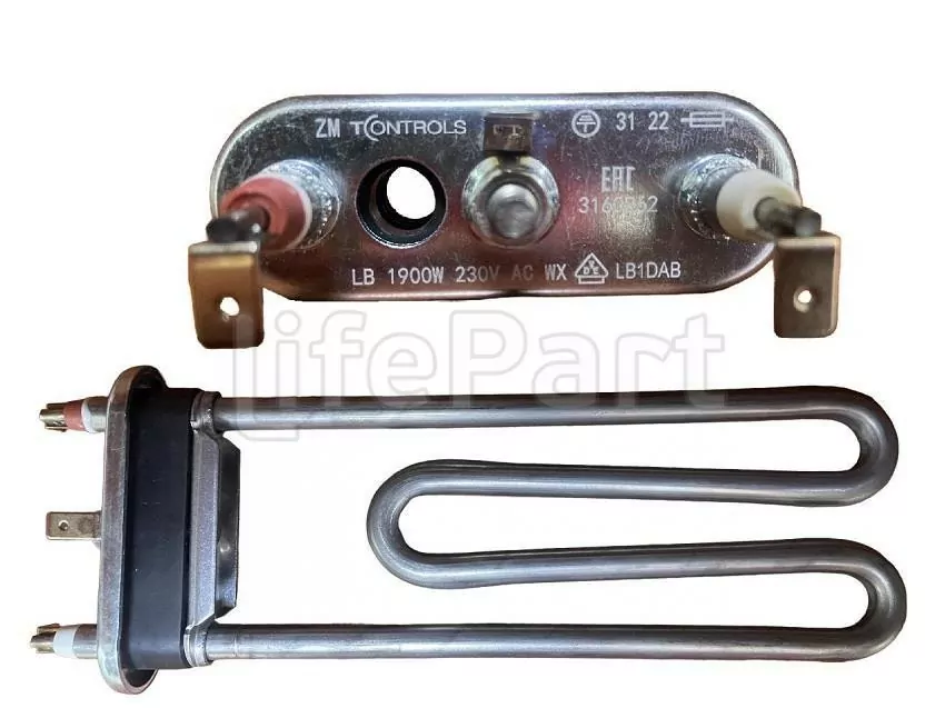 Тэн 1900W L-190mm прямой с отверстием T-CONTROLS by Thermowatt 3160262, Samsung DC47-00006J