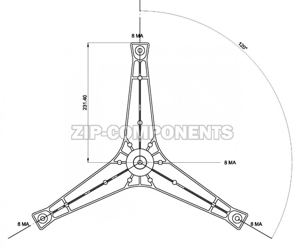 Крестовина барабана для стиральной машины Samsung DC97-11292A cod758