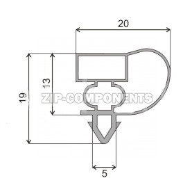 Уплотнитель двери 1600x575 мм, профиль E1