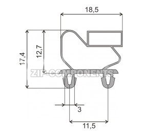 Уплотнительная резина 1150x2000 мм профиль ПР