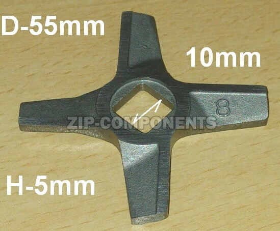 Нож двусторонний (без бурта) мясорубки Мим-600