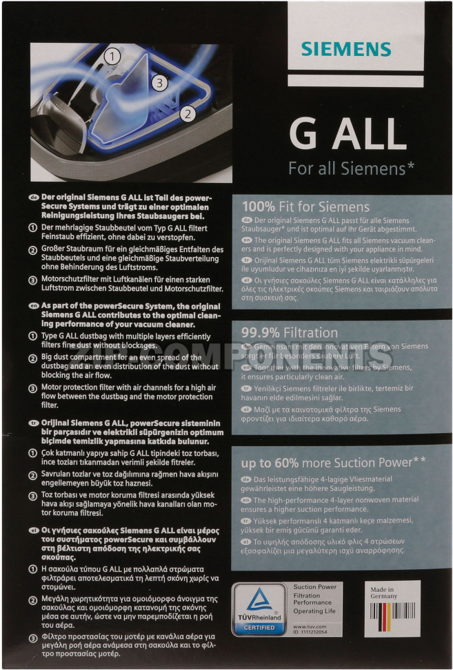 Мешки-пылесборники пылесоса Bosch 17000816