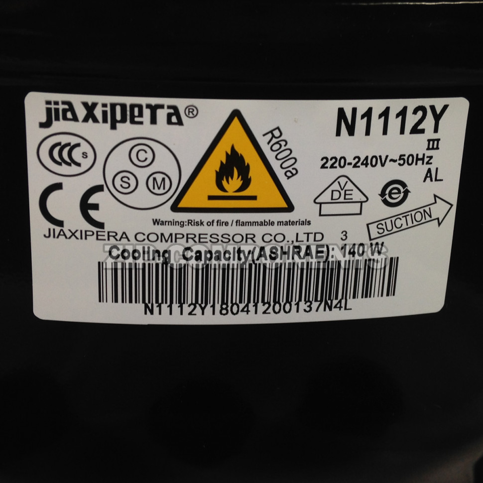Компрессор R600, Джаксипера N1112Y, (Вт при -23.3°) 140W Аналог HMK80AA 301996