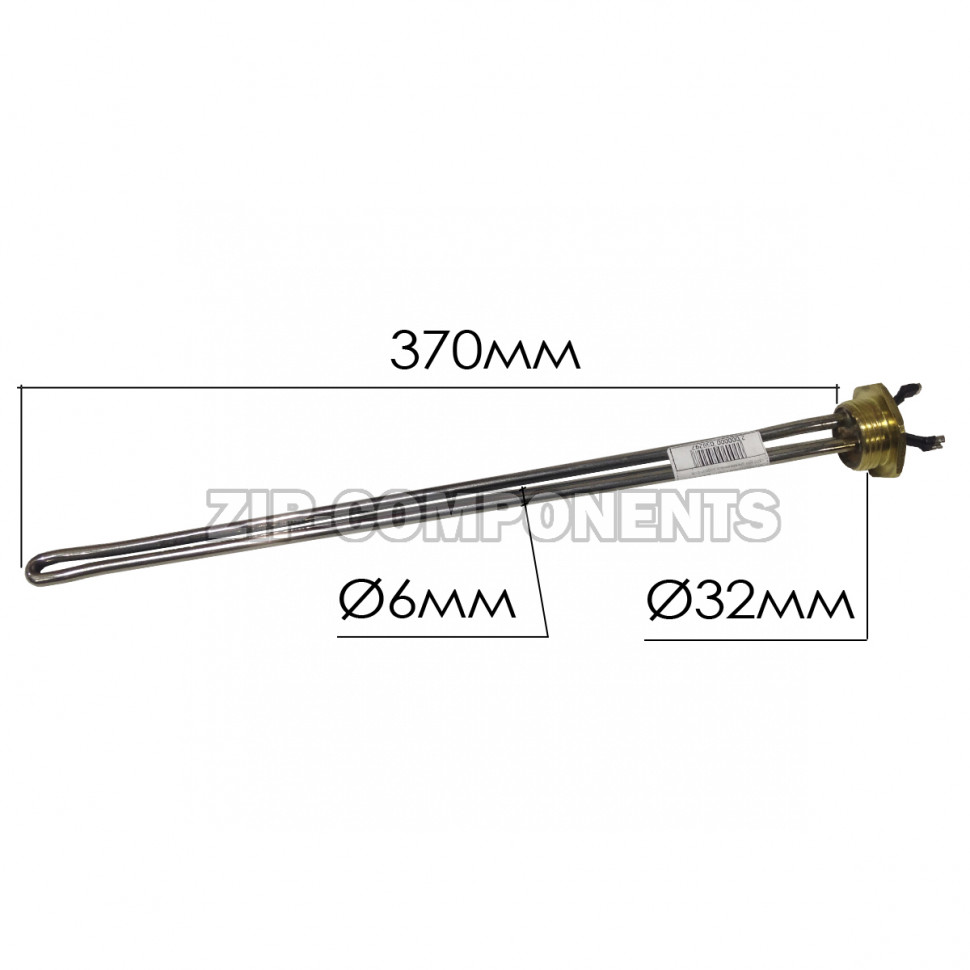 ТЭН радиаторный 1.0кВт 1 дюйм Турция L=370 для алюминиевых радиаторов