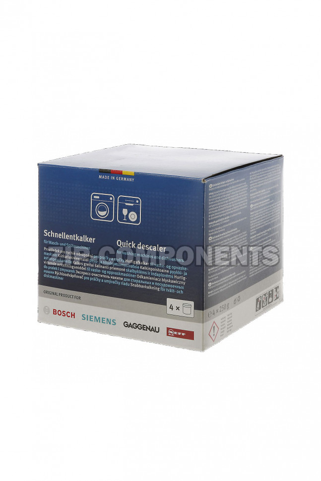 Средство от накипи для стиральных и посудомоечных машин (набор: 4х250г) Bosch 00311923