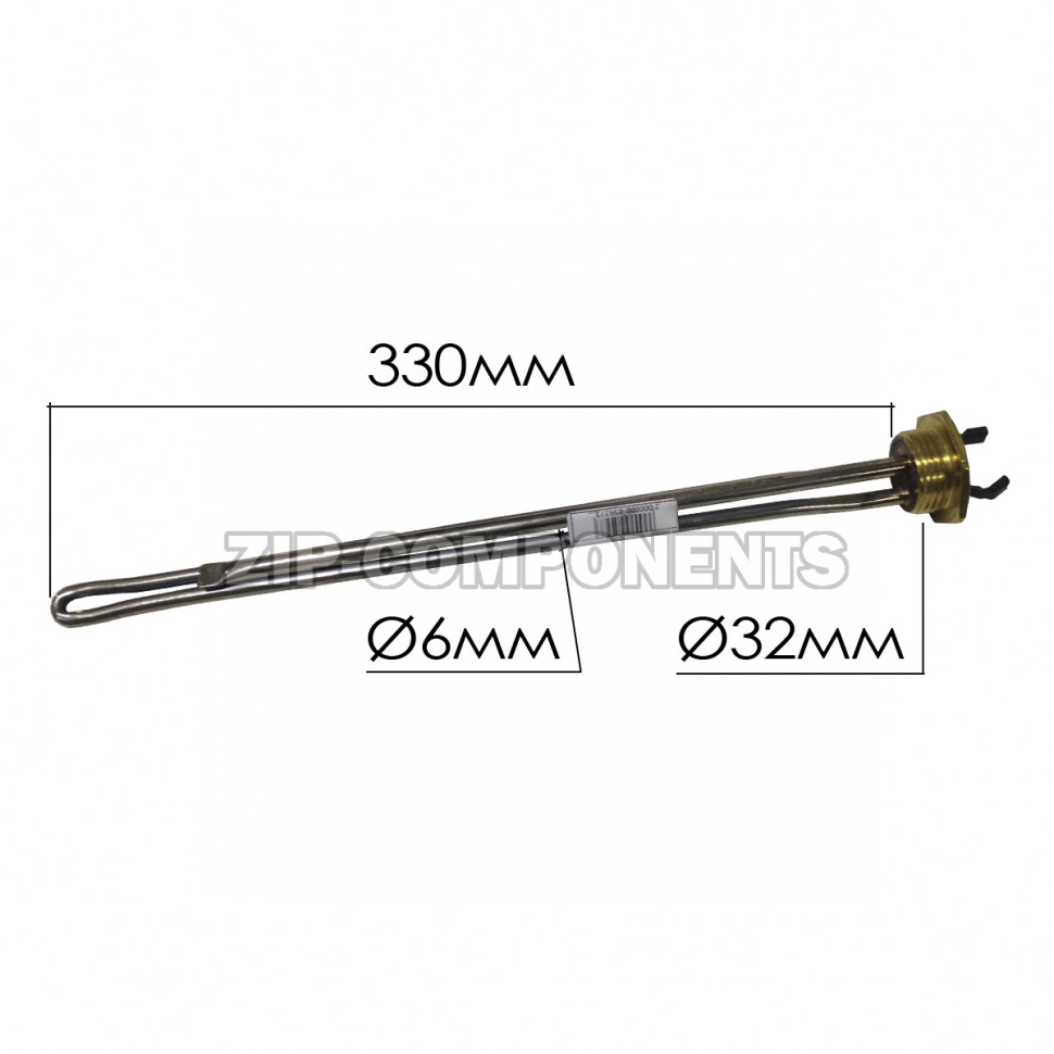 ТЭН радиаторный 700Вт 1 дюйм Турция L=330 для алюминиевых радиаторов