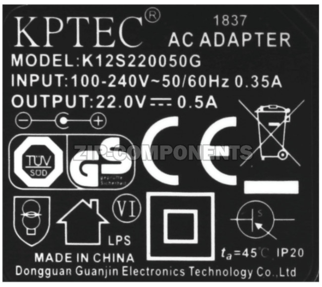 Зарядное устройство для аккумуляторных пылесосов, 22В, 500 мА Bosch 12019020