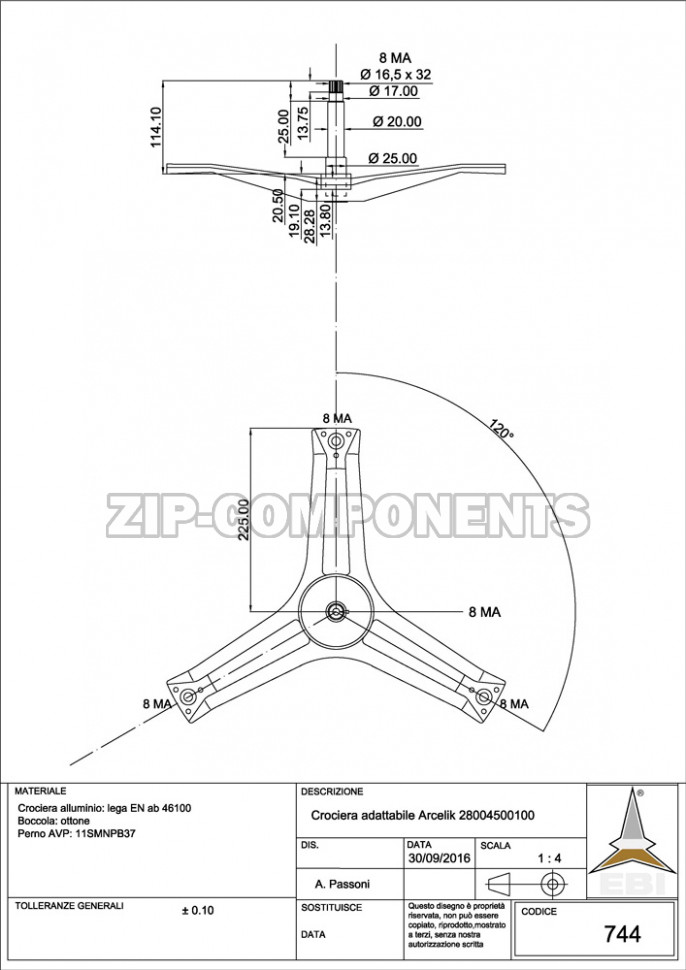 Крестовина барабана Beko 28004500100 cod744