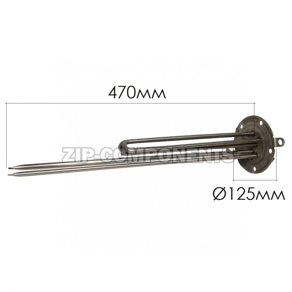 ТЭН для водонагревателя RTF 75 PA ES 3x1000W STRAIGHT - аналог MTS 992163 без анода