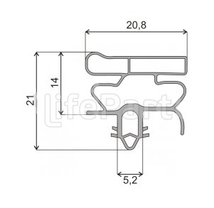 Уплотнитель 560x700 холодильника Bosch профиль ОМ
