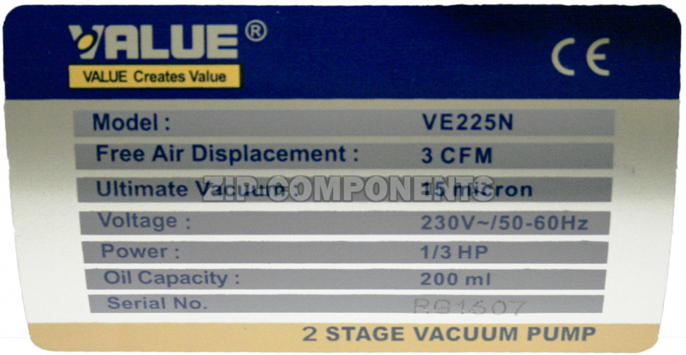 Вакуумный насос 2 ступенчитый VE 225N (70 л/мин)