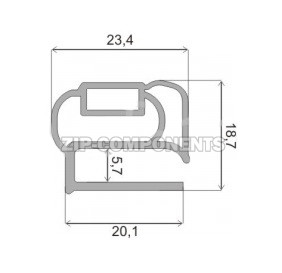 Уплотнитель 550x300 мм для холодильника профиль Р2