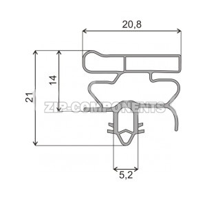 Уплотнитель 570x900 мм для холодильника профиль ОМ