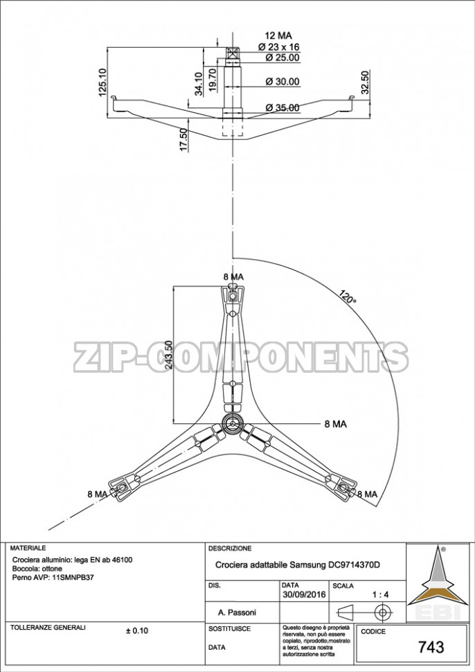 Крестовина барабана SAMSUNG DC97-14370D cod743