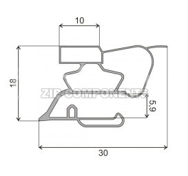 Уплотнитель холодильника 1010x510 мм, профиль СТ