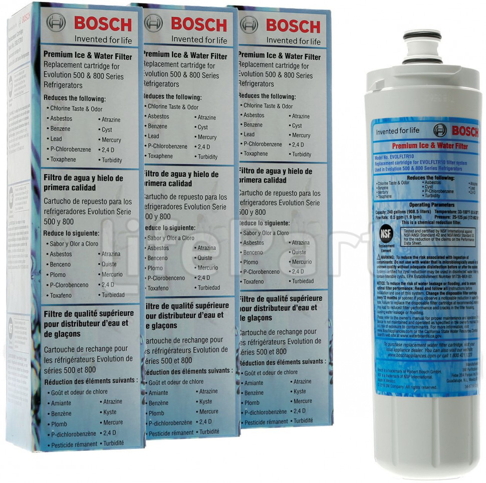 Фильтра для воды 3 шт CS-52 для холодильников Bosch 00576336