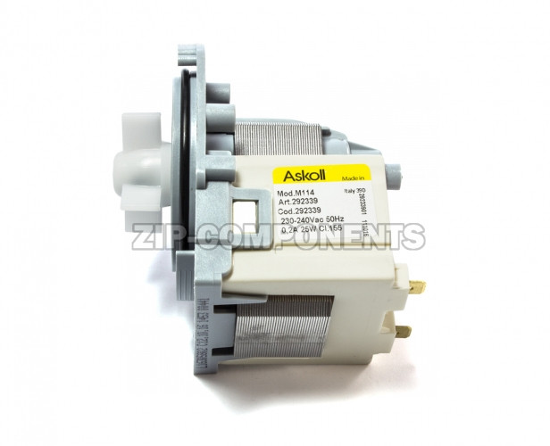 Помпа на 3 защелках, выводы назад, раздельно, Askoll, СТАРОГО ОБРАЗЦА, для Electrolux-Zanussi