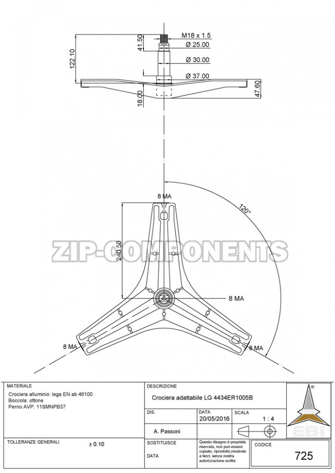 Крестовина барабана для стиральной машины LG 4434ER1005B