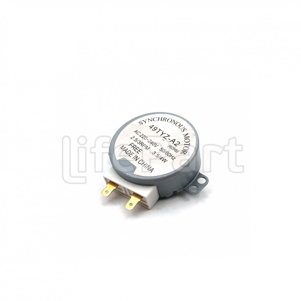 Мотор вращения тарелки СВЧ, AC220-240V, 4W; 2.5/3 R.P.M, шток-10мм