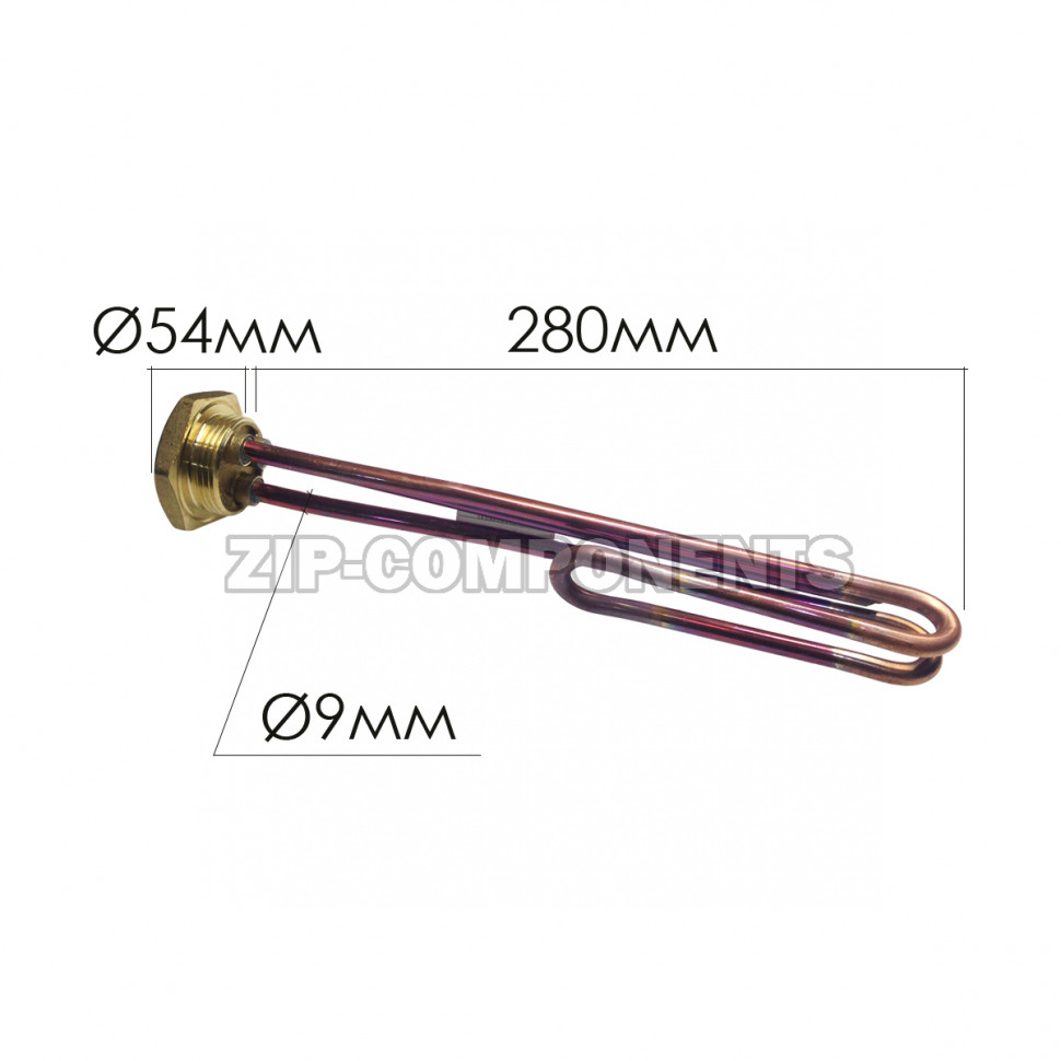 ТЭН водонагревателя 3000w RCT TW3 резьба D-42mm Thermowatt 182243