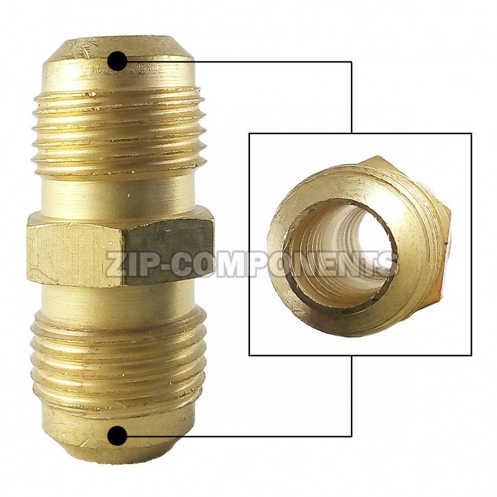 DJ - 1/2 Штуцер проходной 1/2 SAE