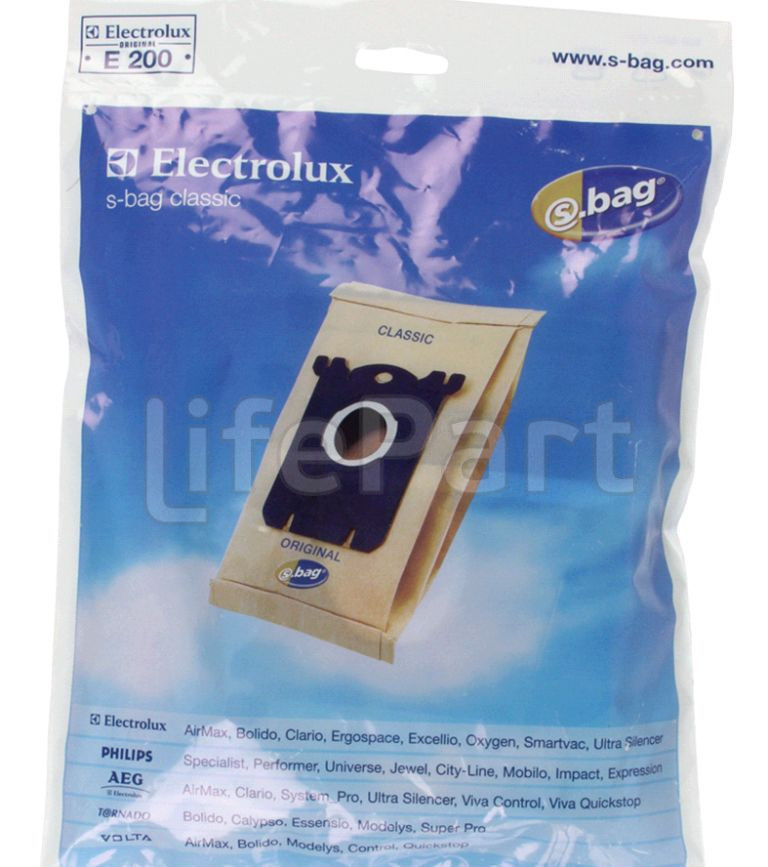 Мешки для пыли бумажные E200 S-BAG (5шт) пылесоса Electrolux 9001684621