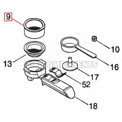 Фильтр в рожок кофеварки для Delonghi ЕС на 2 чашки 607731
