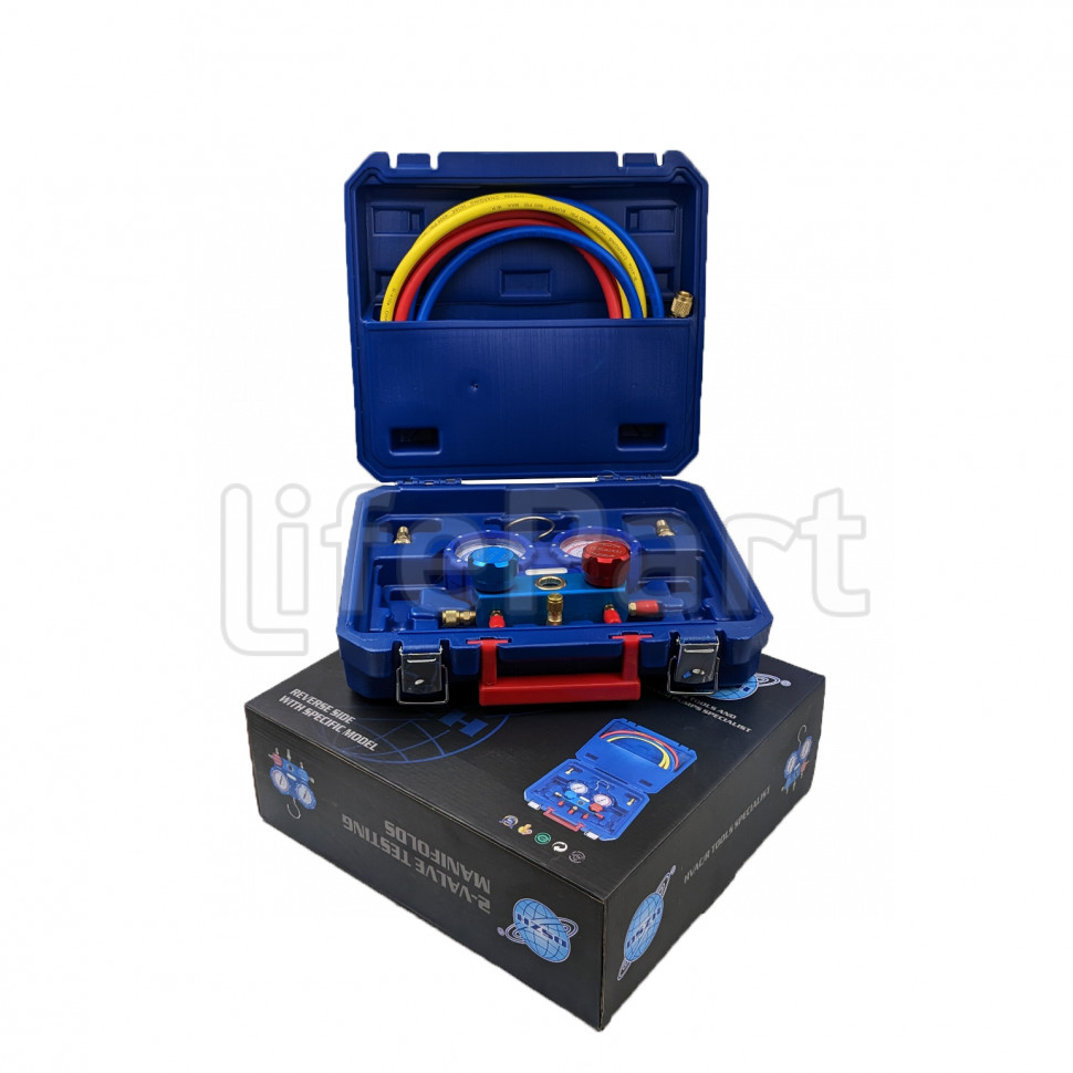 Манометрический коллектор в кейсе DSZH WK-P6002S (80мм,R22,404,134,410) со шлангами