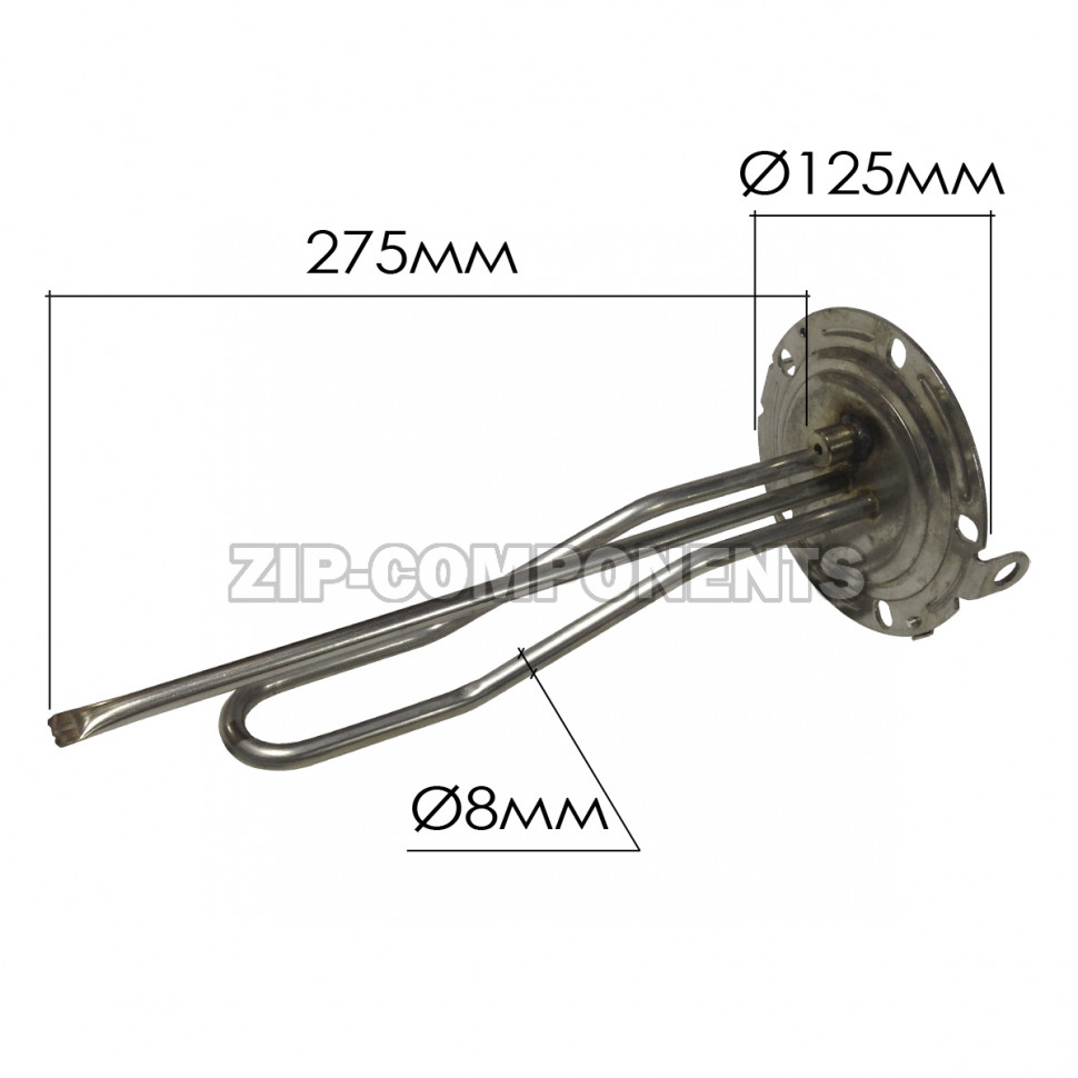 Тэн для водонагревателя 1000W аналог для Аристон серии Velis 65152105 