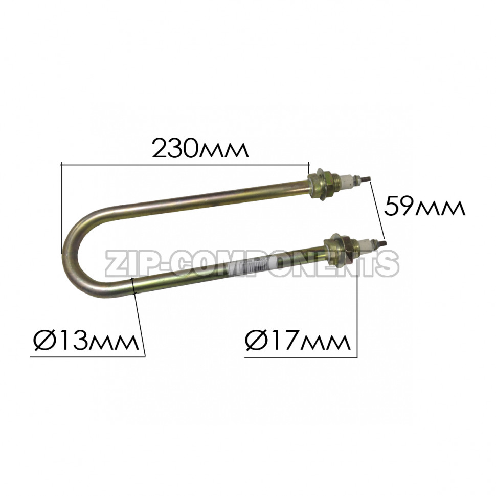 ТЭН для нагрева воды 2,0кВт дуга оцинковка