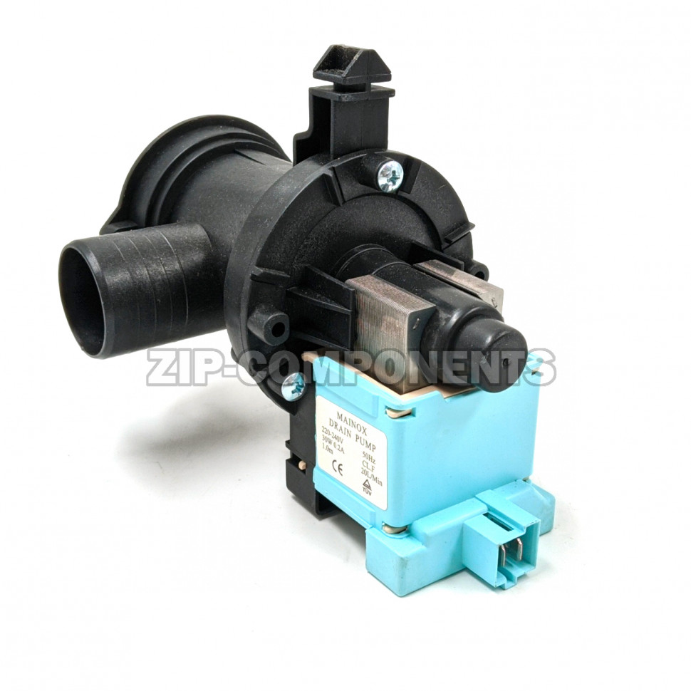 Помпа MAINOX 30w с улиткой стиральной машины клемма под фишку Ariston Zanussi Whirlpool